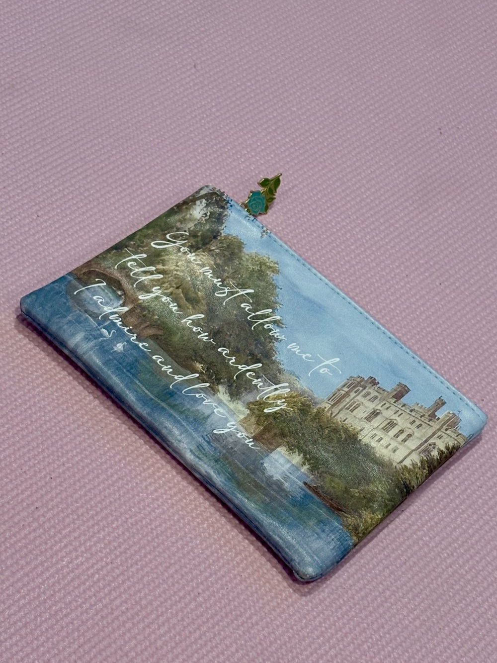 Jane Austen Pride & Prejudice Quote Makeup Bag Cosmetic Pouch Mr. Darcy Literary